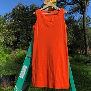 Talbots bright orange shift dress, s